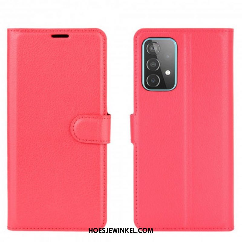 Folio-hoesje voor Samsung Galaxy A52 4G / A52 5G / A52s 5G Klassieke Lychee