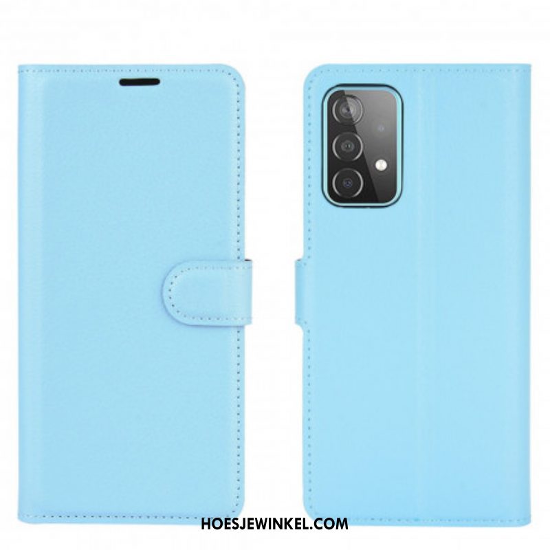 Folio-hoesje voor Samsung Galaxy A52 4G / A52 5G / A52s 5G Klassieke Lychee