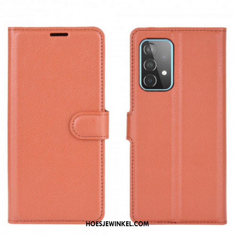 Folio-hoesje voor Samsung Galaxy A52 4G / A52 5G / A52s 5G Klassieke Lychee