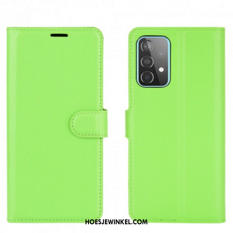 Folio-hoesje voor Samsung Galaxy A52 4G / A52 5G / A52s 5G Klassieke Lychee