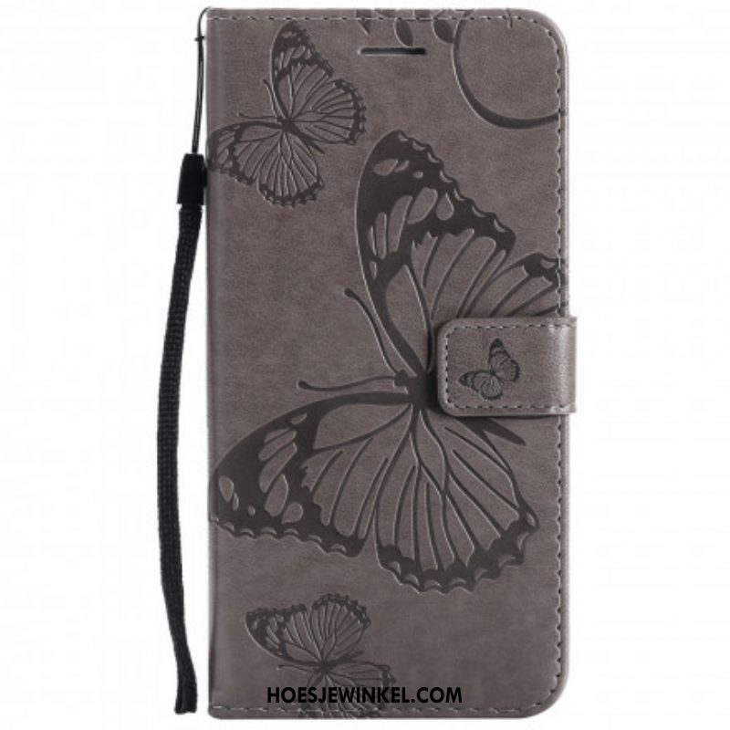 Folio-hoesje voor Samsung Galaxy A52 4G / A52 5G / A52s 5G Met Ketting Gigantische Riemvlinders