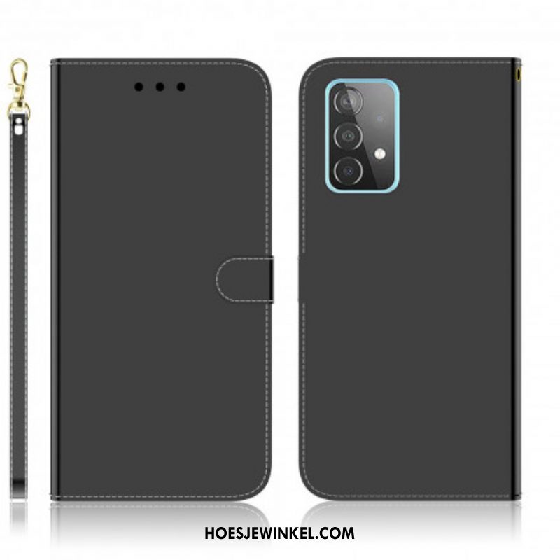 Folio-hoesje voor Samsung Galaxy A52 4G / A52 5G / A52s 5G Spiegelhoes Van Imitatieleer