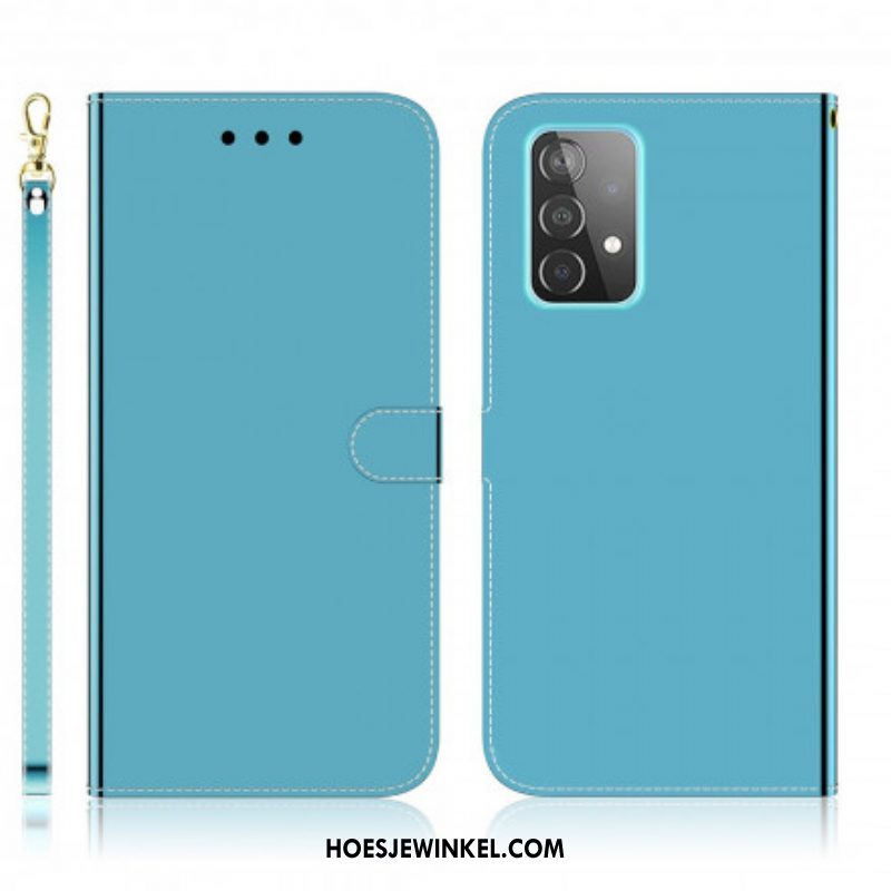 Folio-hoesje voor Samsung Galaxy A52 4G / A52 5G / A52s 5G Spiegelhoes Van Imitatieleer