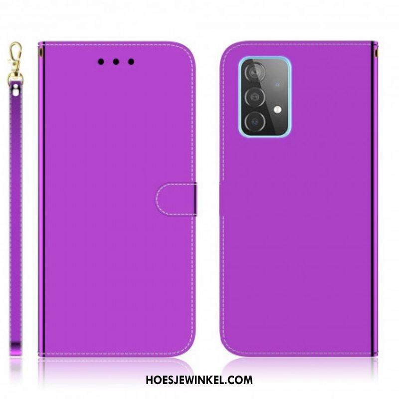 Folio-hoesje voor Samsung Galaxy A52 4G / A52 5G / A52s 5G Spiegelhoes Van Imitatieleer