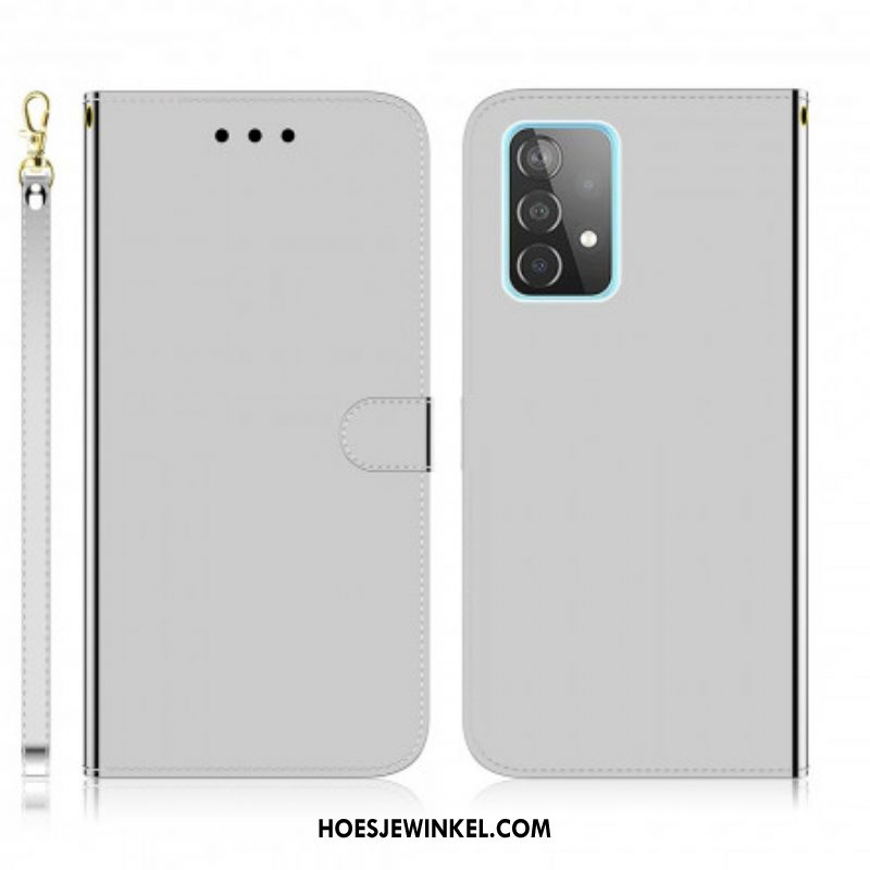 Folio-hoesje voor Samsung Galaxy A52 4G / A52 5G / A52s 5G Spiegelhoes Van Imitatieleer