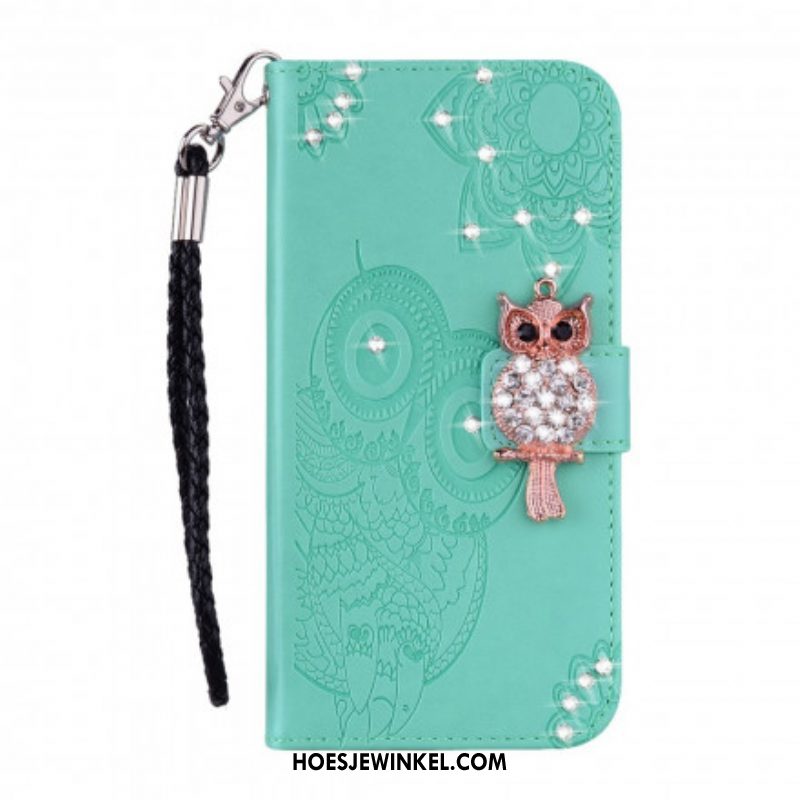 Folio-hoesje voor Samsung Galaxy A52 4G / A52 5G / A52s 5G Uil Mandala En Charme