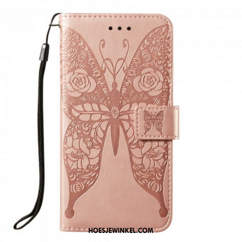 Folio-hoesje voor Samsung Galaxy A52 4G / A52 5G / A52s 5G Vlinder Bloemenpatroon