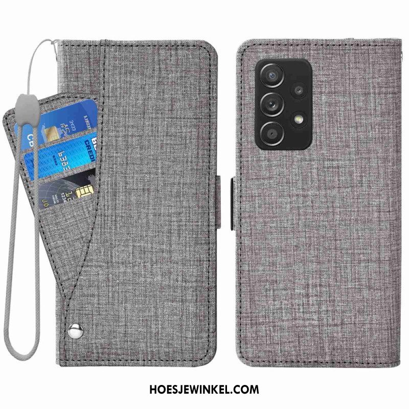 Folio-hoesje voor Samsung Galaxy A53 5G Jeans Met Roterende Kaarthouder