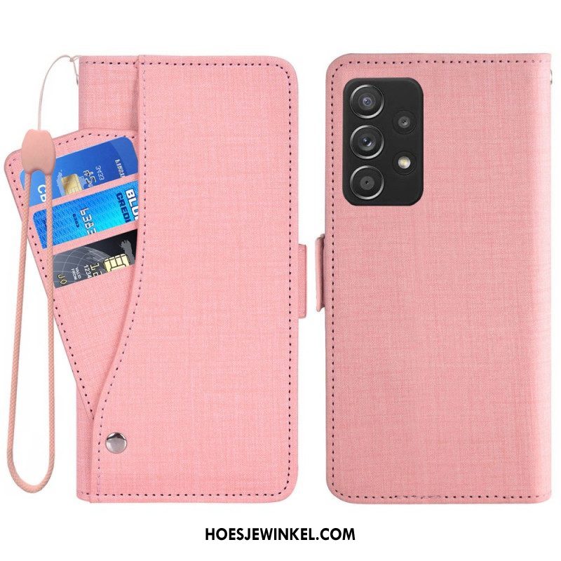 Folio-hoesje voor Samsung Galaxy A53 5G Jeans Met Roterende Kaarthouder