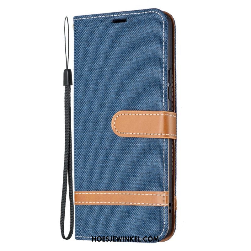 Folio-hoesje voor Samsung Galaxy A53 5G Met Ketting Band Van Stof En Leereffect