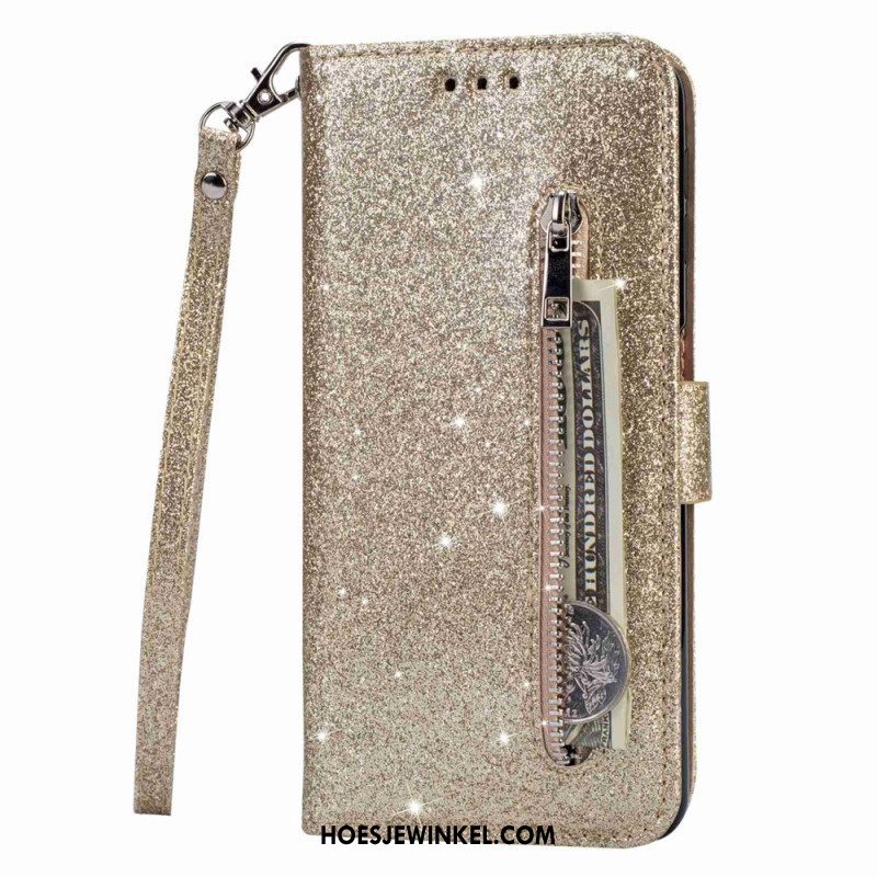 Folio-hoesje voor Samsung Galaxy A54 5G Glitter Portemonnee