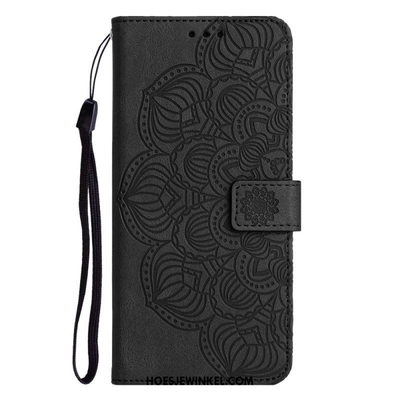 Folio-hoesje voor Samsung Galaxy A54 5G Met Ketting Strappy Mandala-afdruk