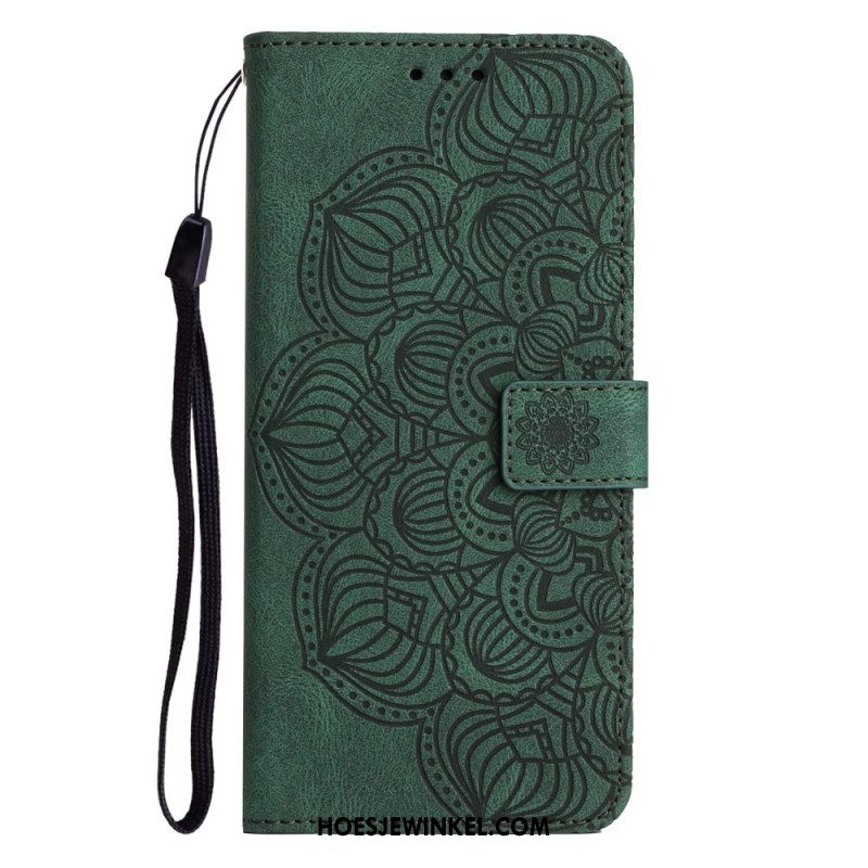 Folio-hoesje voor Samsung Galaxy A54 5G Met Ketting Strappy Mandala-afdruk