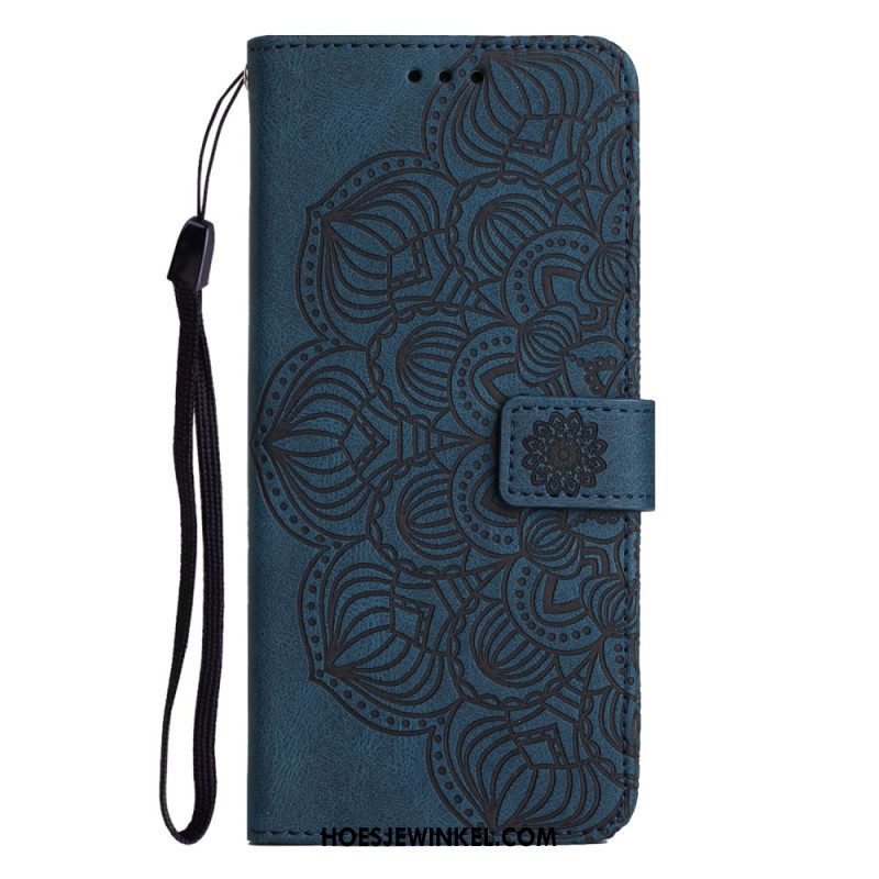 Folio-hoesje voor Samsung Galaxy A54 5G Met Ketting Strappy Mandala-afdruk