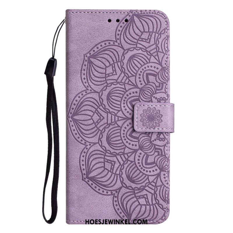 Folio-hoesje voor Samsung Galaxy A54 5G Met Ketting Strappy Mandala-afdruk