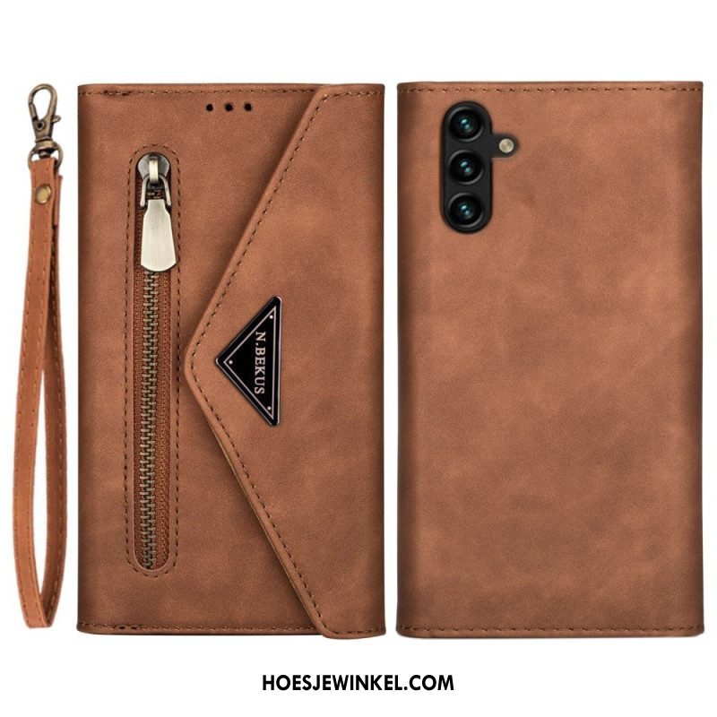 Folio-hoesje voor Samsung Galaxy A54 5G N.bekus Lanyard En Schouderriem