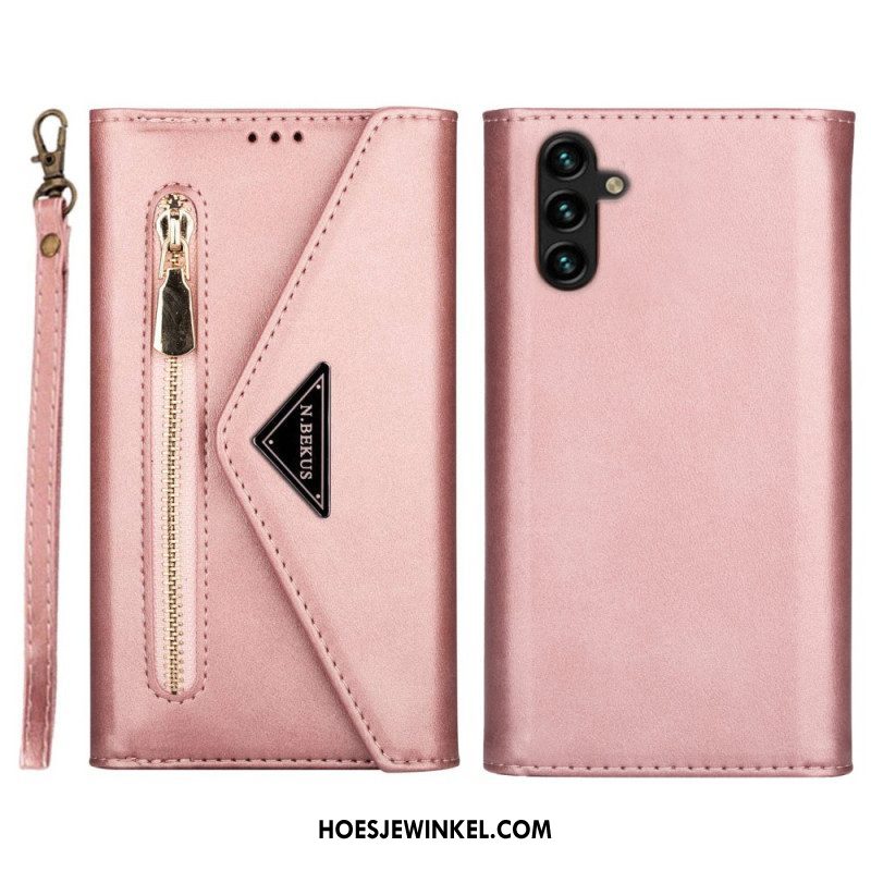 Folio-hoesje voor Samsung Galaxy A54 5G N.bekus Lanyard En Schouderriem