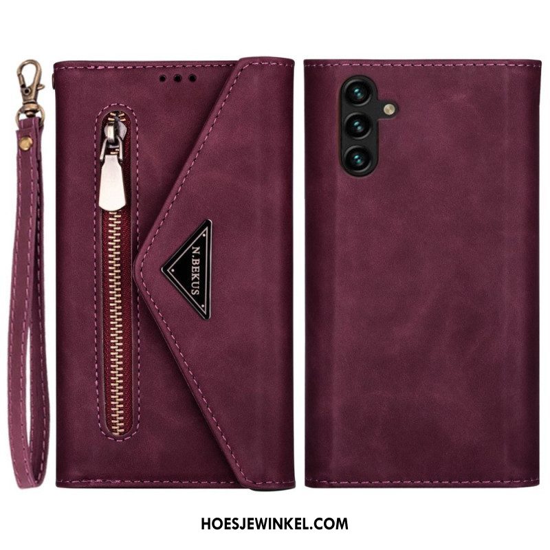 Folio-hoesje voor Samsung Galaxy A54 5G N.bekus Lanyard En Schouderriem