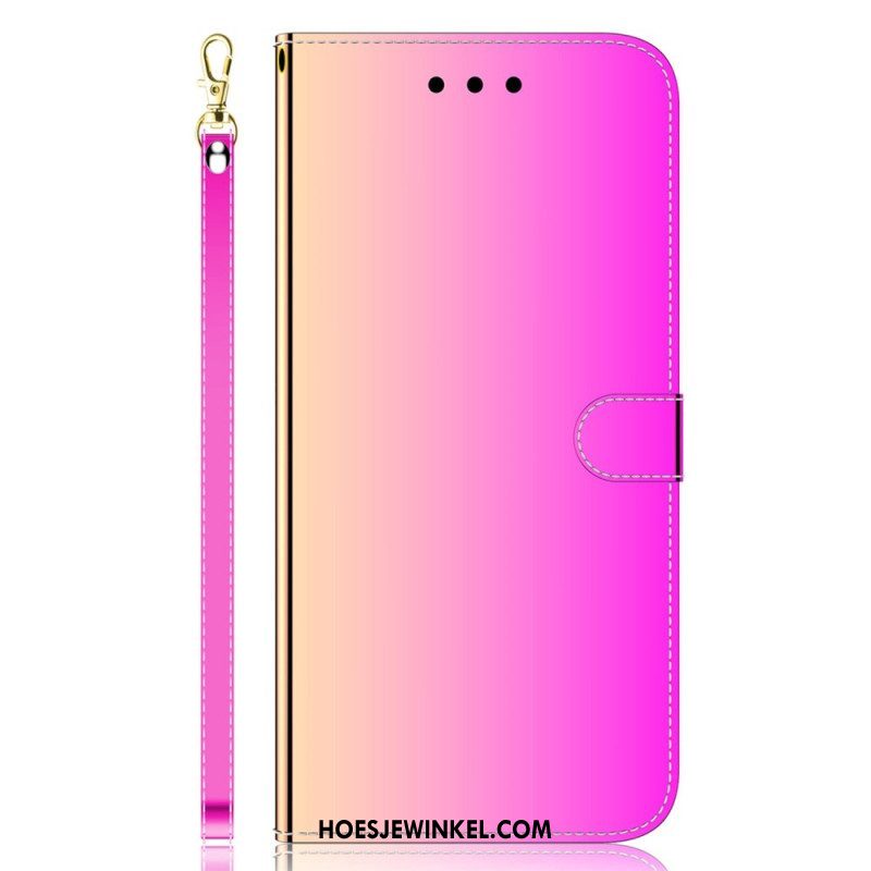 Folio-hoesje voor Samsung Galaxy A54 5G Spiegel En Lanyard