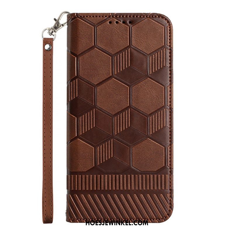 Folio-hoesje voor Samsung Galaxy A54 5G Voetbal Bal Patroon