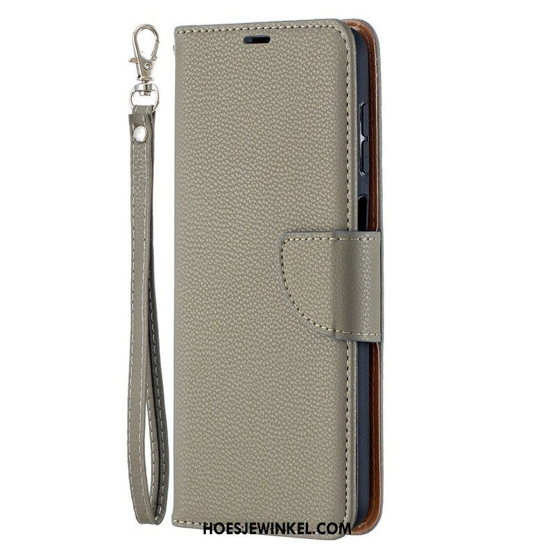 Folio-hoesje voor Samsung Galaxy M12 / A12 Flip Case Lychee Rabat Schuin