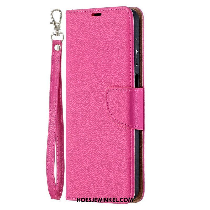 Folio-hoesje voor Samsung Galaxy M12 / A12 Flip Case Lychee Rabat Schuin