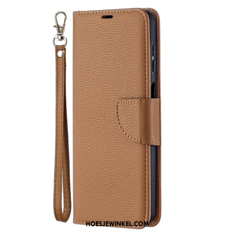 Folio-hoesje voor Samsung Galaxy M12 / A12 Flip Case Lychee Rabat Schuin