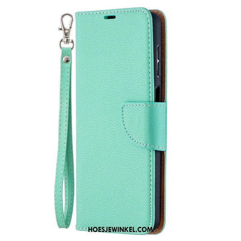 Folio-hoesje voor Samsung Galaxy M12 / A12 Flip Case Lychee Rabat Schuin