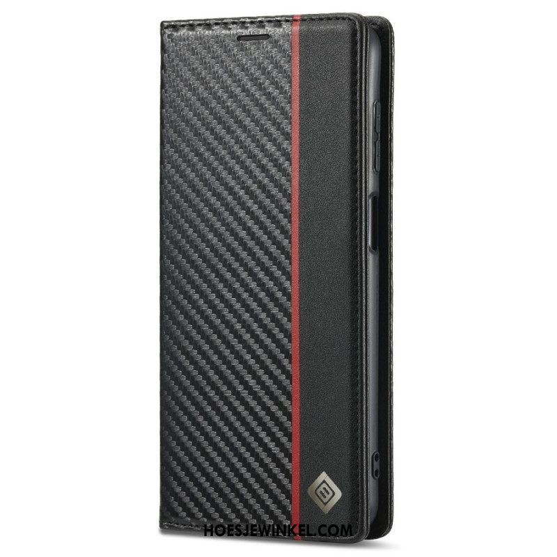 Folio-hoesje voor Samsung Galaxy M12 / A12 Koolstofvezel Lc.imeeke