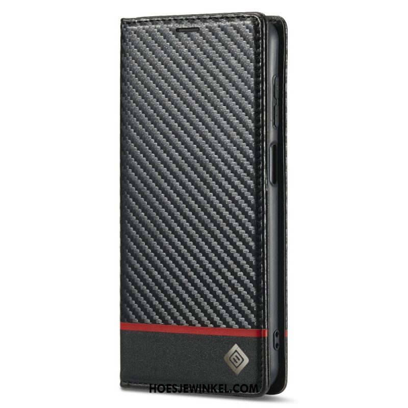 Folio-hoesje voor Samsung Galaxy M12 / A12 Koolstofvezel Lc.imeeke