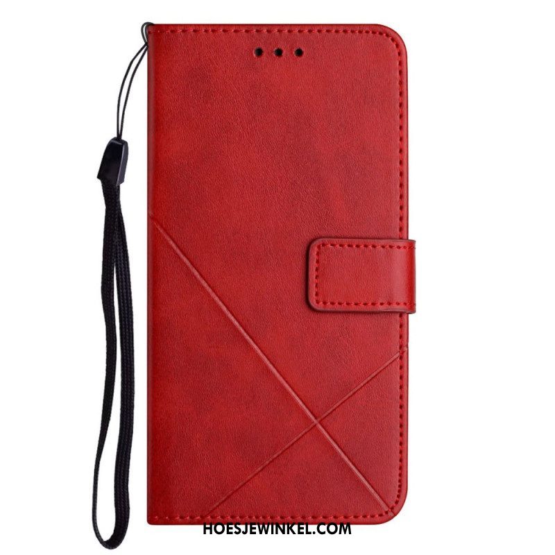 Folio-hoesje voor Samsung Galaxy M12 / A12 X Design Geo Lederen Stijl