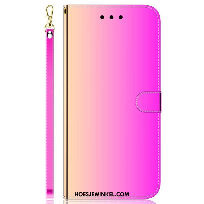 Folio-hoesje voor Samsung Galaxy M13 Spiegel En Lanyard