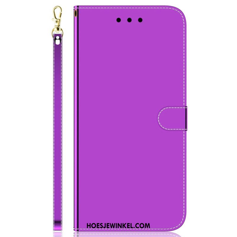 Folio-hoesje voor Samsung Galaxy M13 Spiegel En Lanyard