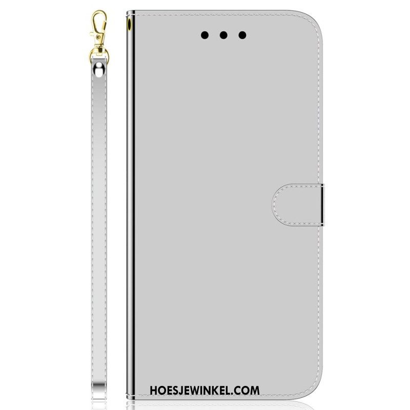 Folio-hoesje voor Samsung Galaxy M13 Spiegel En Lanyard