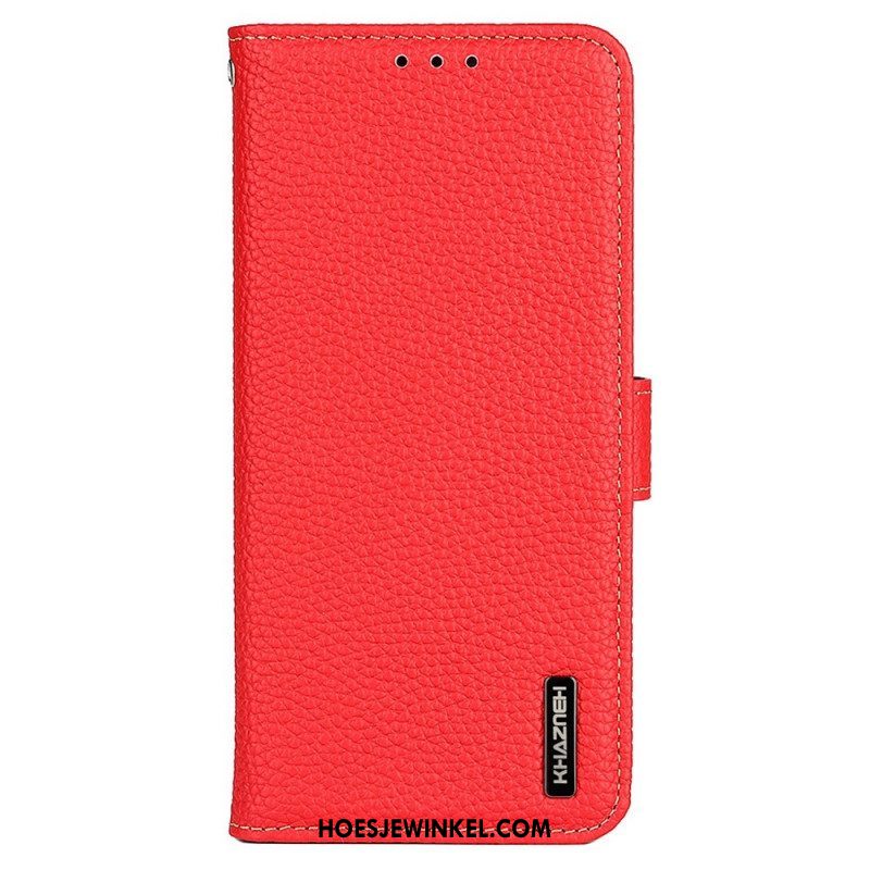 Folio-hoesje voor Samsung Galaxy M23 5G Khazneh Echt Litchi-leer