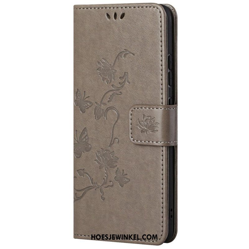 Folio-hoesje voor Samsung Galaxy M23 5G Met Ketting Riem Bloemen