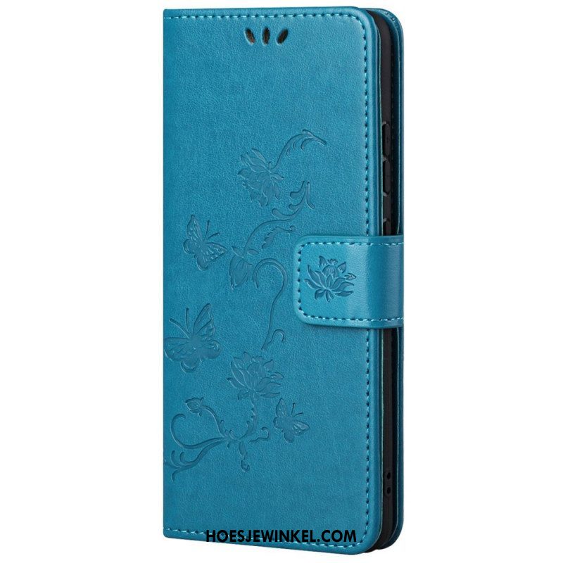 Folio-hoesje voor Samsung Galaxy M23 5G Met Ketting Riem Bloemen