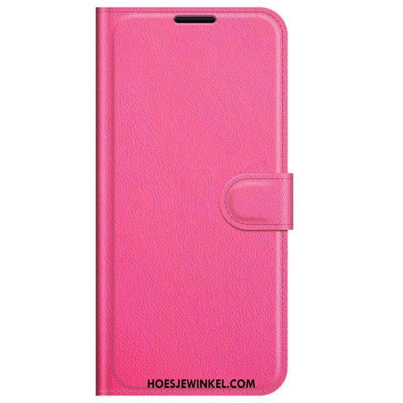 Folio-hoesje voor Samsung Galaxy M32 Klassiek Litchi-leereffect