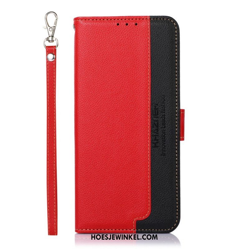 Folio-hoesje voor Samsung Galaxy M32 Lychee-stijl Rfid Khazneh