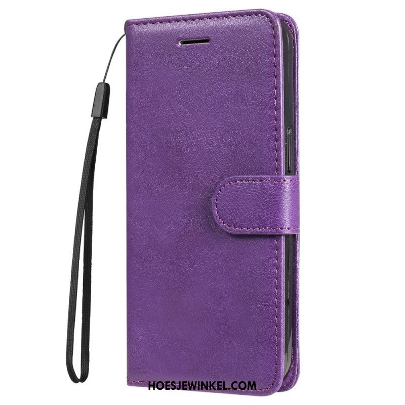 Folio-hoesje voor Samsung Galaxy M32 Met Ketting Effen Kleur Serie Strappy