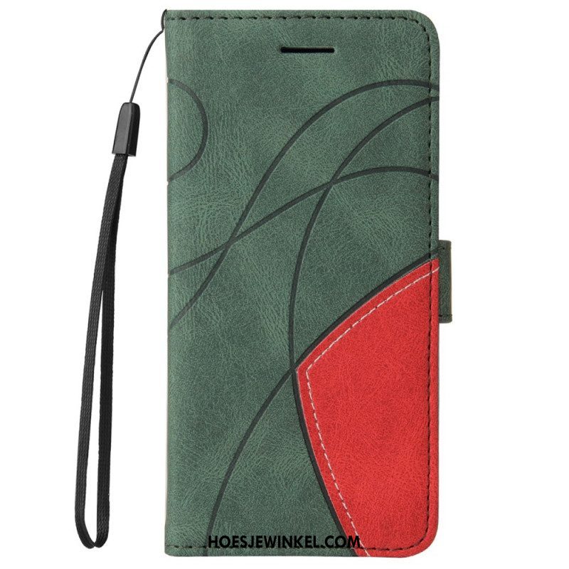 Folio-hoesje voor Samsung Galaxy M52 5G Met Ketting Lanyard Inkt Lijn