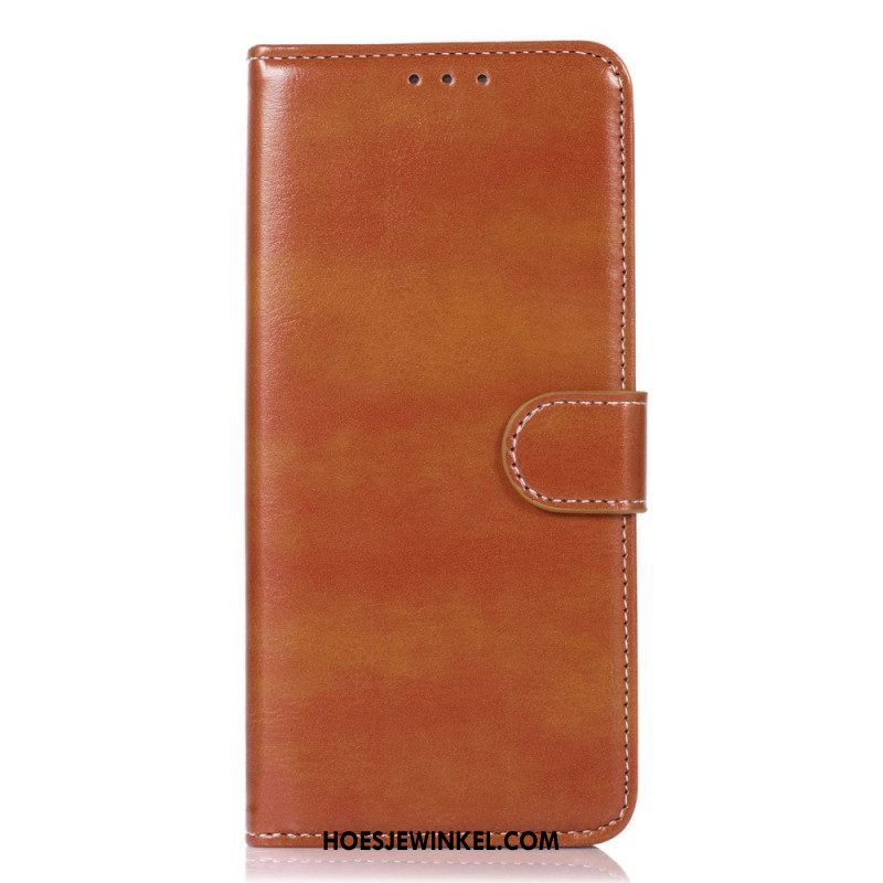 Folio-hoesje voor Samsung Galaxy M53 5G Leerstijl En Naden