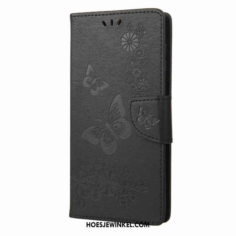 Folio-hoesje voor Samsung Galaxy M53 5G Met Ketting Ontwerp Met Vlinders Met Bandjes