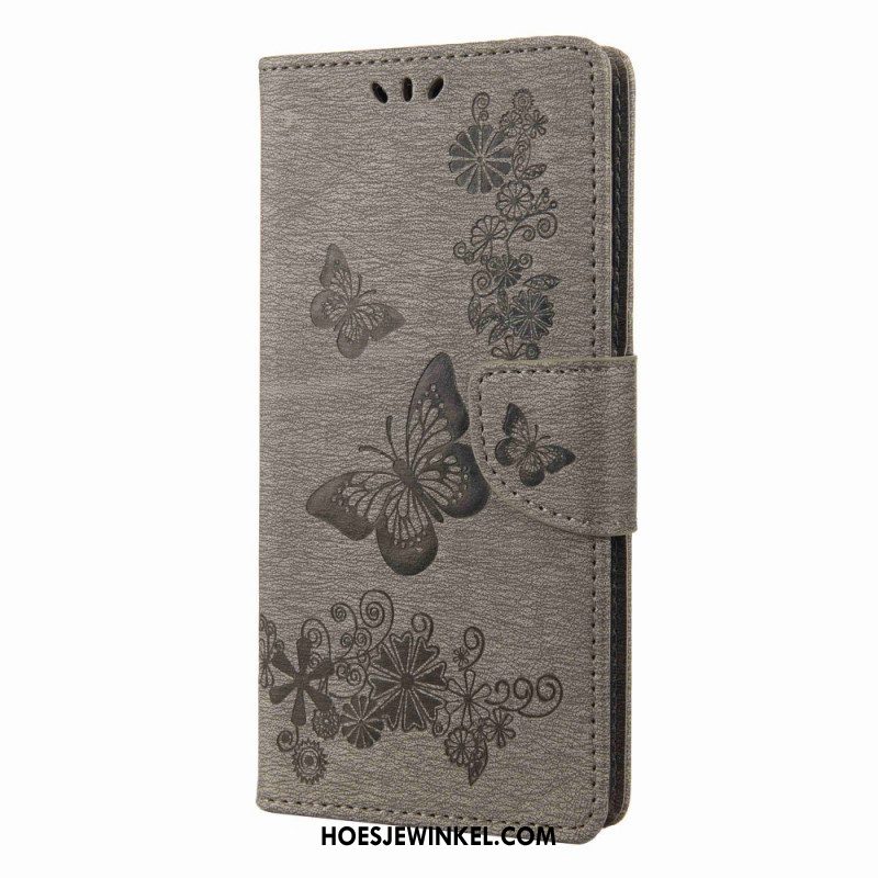 Folio-hoesje voor Samsung Galaxy M53 5G Met Ketting Ontwerp Met Vlinders Met Bandjes