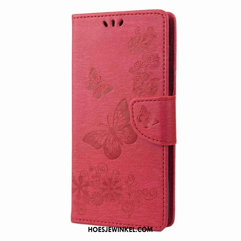 Folio-hoesje voor Samsung Galaxy M53 5G Met Ketting Ontwerp Met Vlinders Met Bandjes