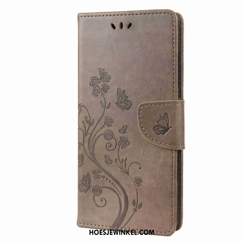 Folio-hoesje voor Samsung Galaxy M53 5G Met Ketting Riem Bloemen