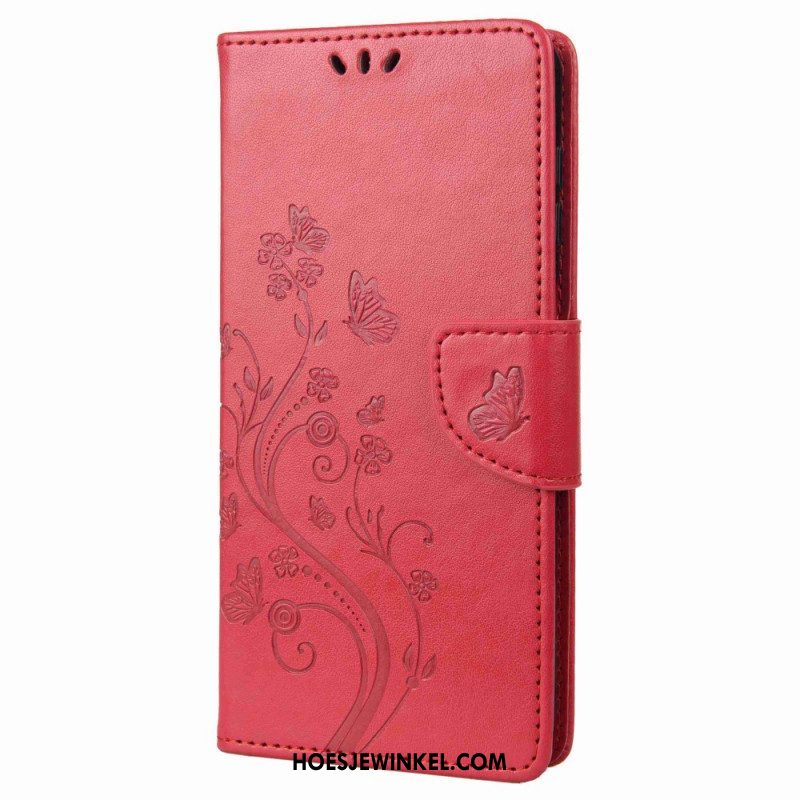 Folio-hoesje voor Samsung Galaxy M53 5G Met Ketting Riem Bloemen