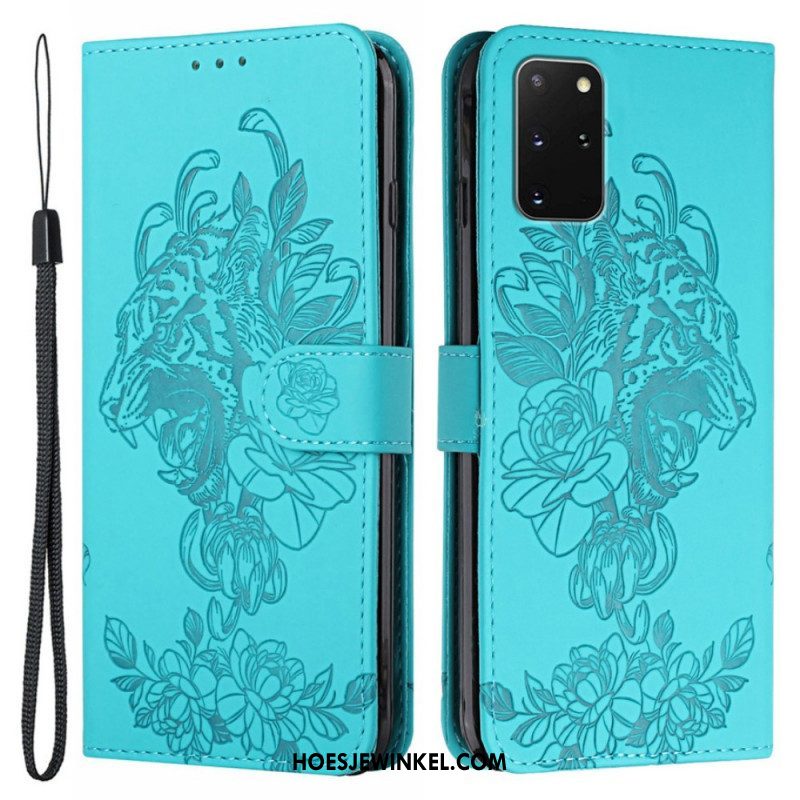 Folio-hoesje voor Samsung Galaxy S20 Plus / S20 Plus 5G Met Ketting Barokke Strappy Tijger