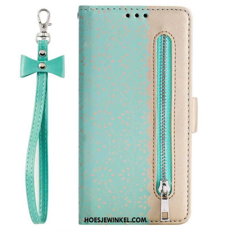 Folio-hoesje voor Samsung Galaxy S21 5G Met Ketting Portemonnee Met Kanten Riem