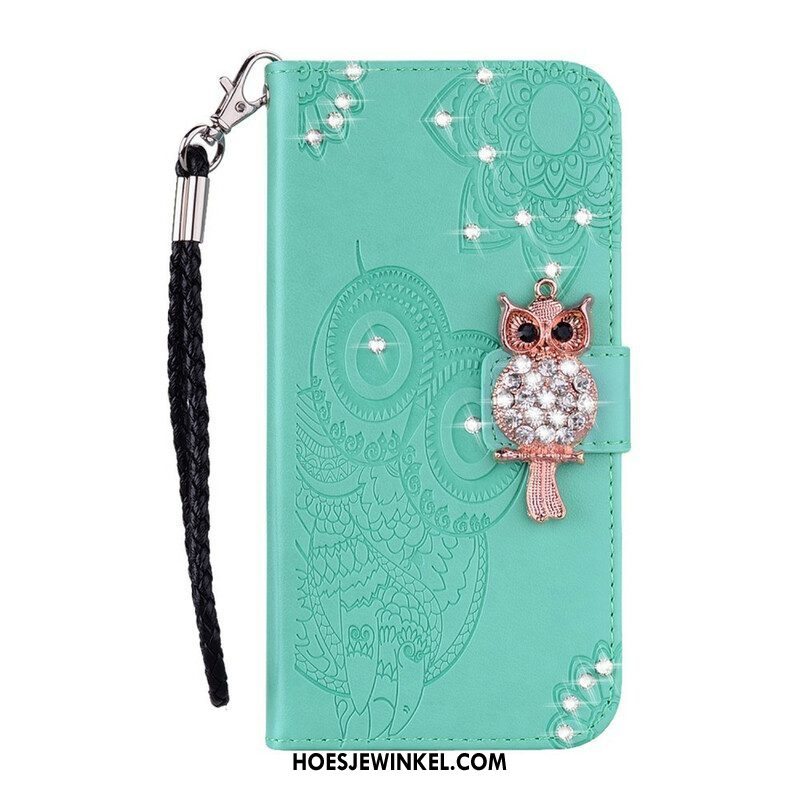 Folio-hoesje voor Samsung Galaxy S21 5G Uil Mandala En Charme